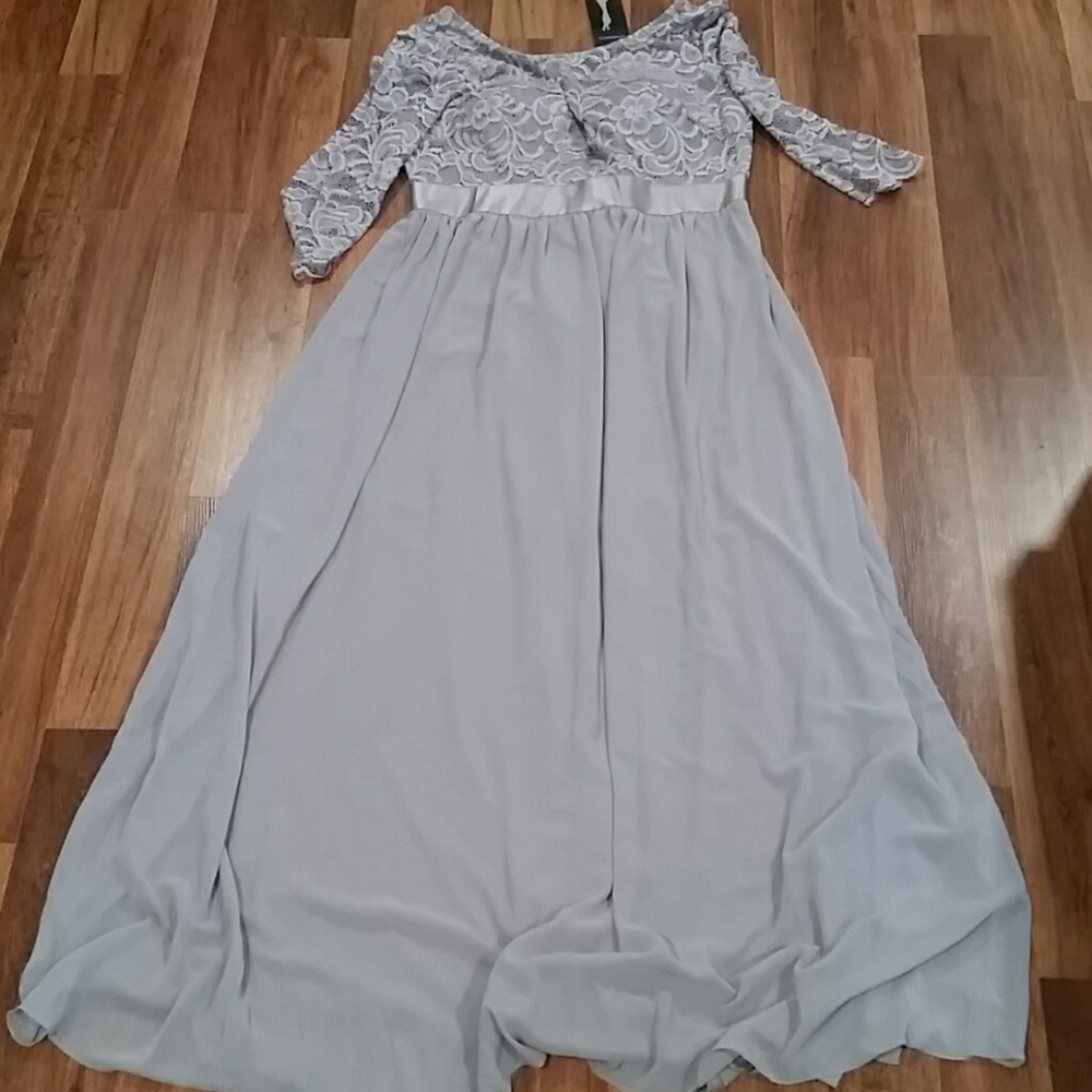 NWT Ever Pretty Long Gray Bridesmaid Prom Dress